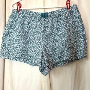 Victoria's Secret Women’s Sz XL Elastic Waist Pajama Lounge Shorts Green / White